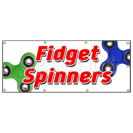 Signmission FIDGET SPINNER BANNER SIGN tri-spinner toy stress reducer adhd fydget B-96 Fidget Spinner